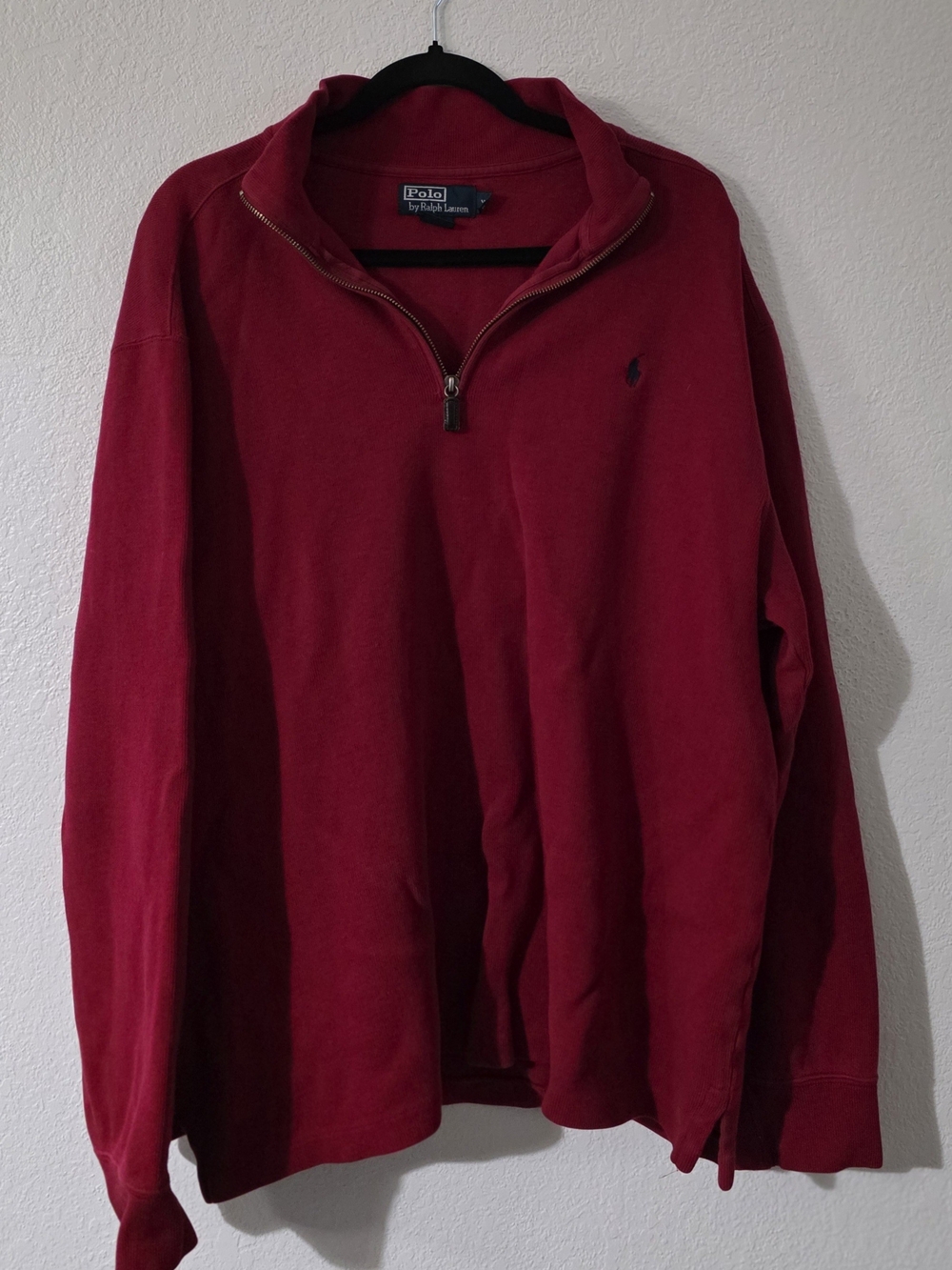 Ralph Lauren Men's Zip-Up Sweater in Deep Red